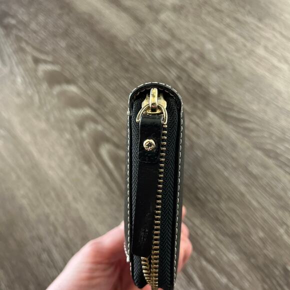 EUC Kate Spade Wellesley Neda Black Leather Zip Around Clutch Wallet - Picture 8 of 12